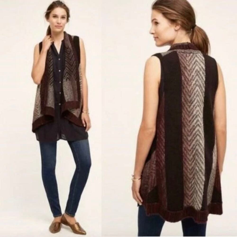 Anthropologie Sleeping On Snow Women’s Mabli Open Cardigan Vest Wool Aztec XS